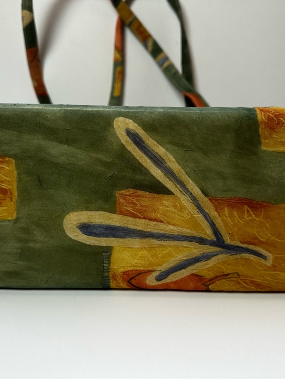 kate spade Green Orange Yellow Floral Watercolor Style Print Tote - Picture 9 of 11
